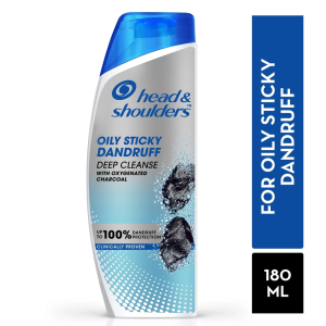 HEAD & SHOULDERS Oily Sticky Dandruff Deep Cleanse With Oxygenated Charcoal (180 ml)