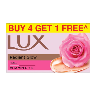 LUX Soft Glow Buy 4 Get 1 Free Offer Rose & Vitamin E Bathing soap
