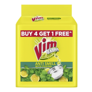 Vim Antismell Dishwash Bar with Pudina 190 g (Buy 4 Get 1 Free)